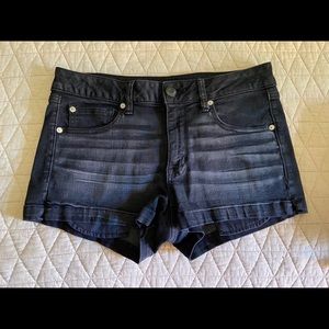 American Eagle black denim shorts